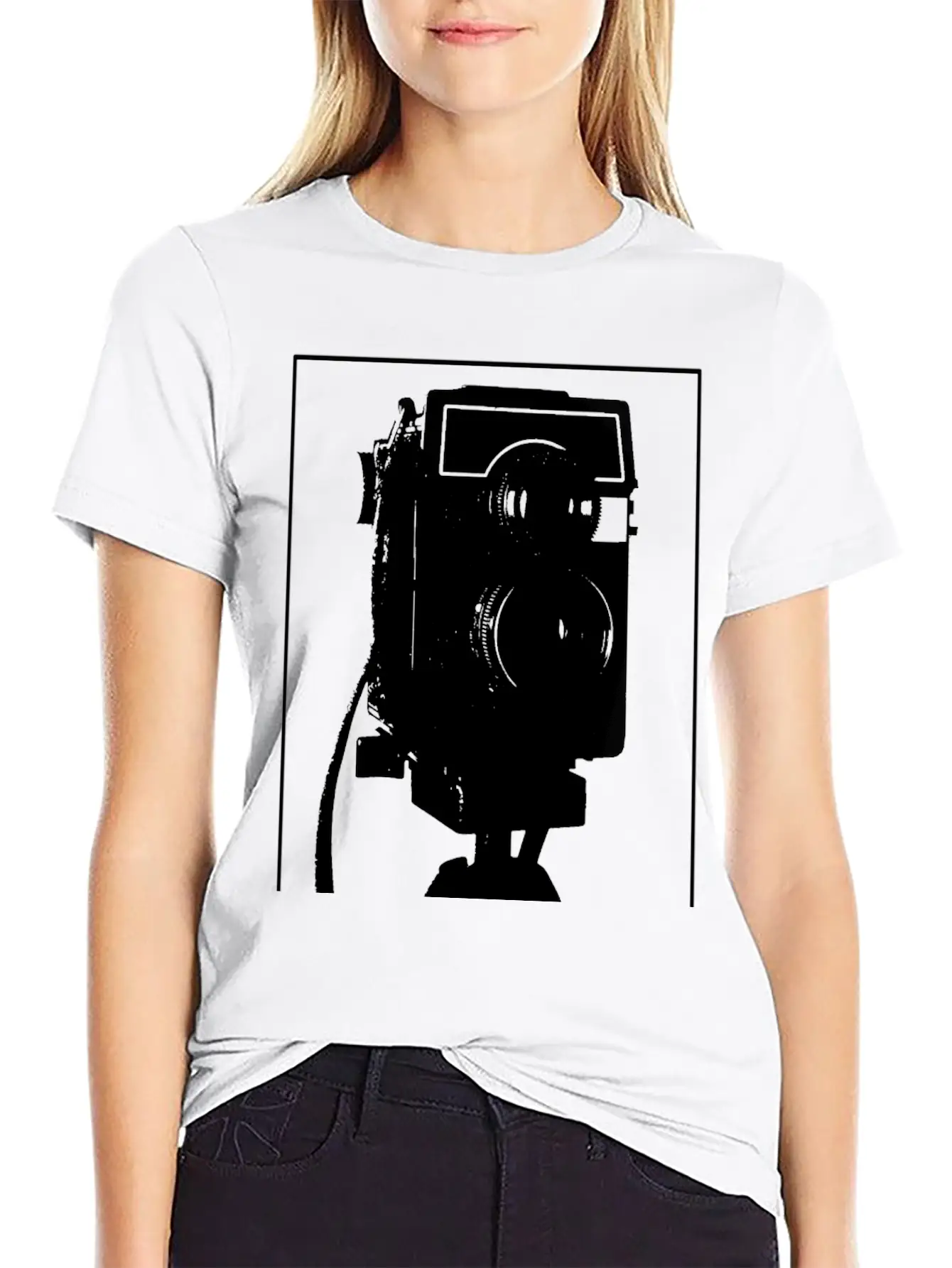 Analogue Camera On Tripod Unisex Casual T-Shirt – Clean Design For Daily Comfort