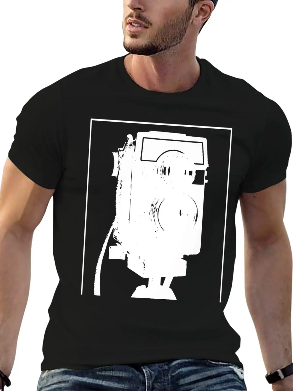 Analogue Camera On Tripod Unisex Casual T-Shirt – Clean Design For Daily Comfort