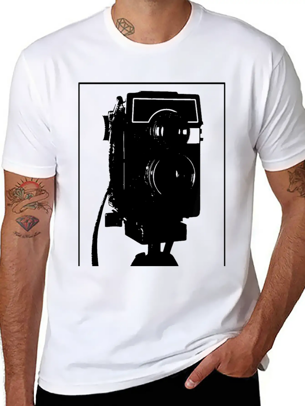 Analogue Camera On Tripod Unisex Casual T-Shirt – Clean Design For Daily Comfort