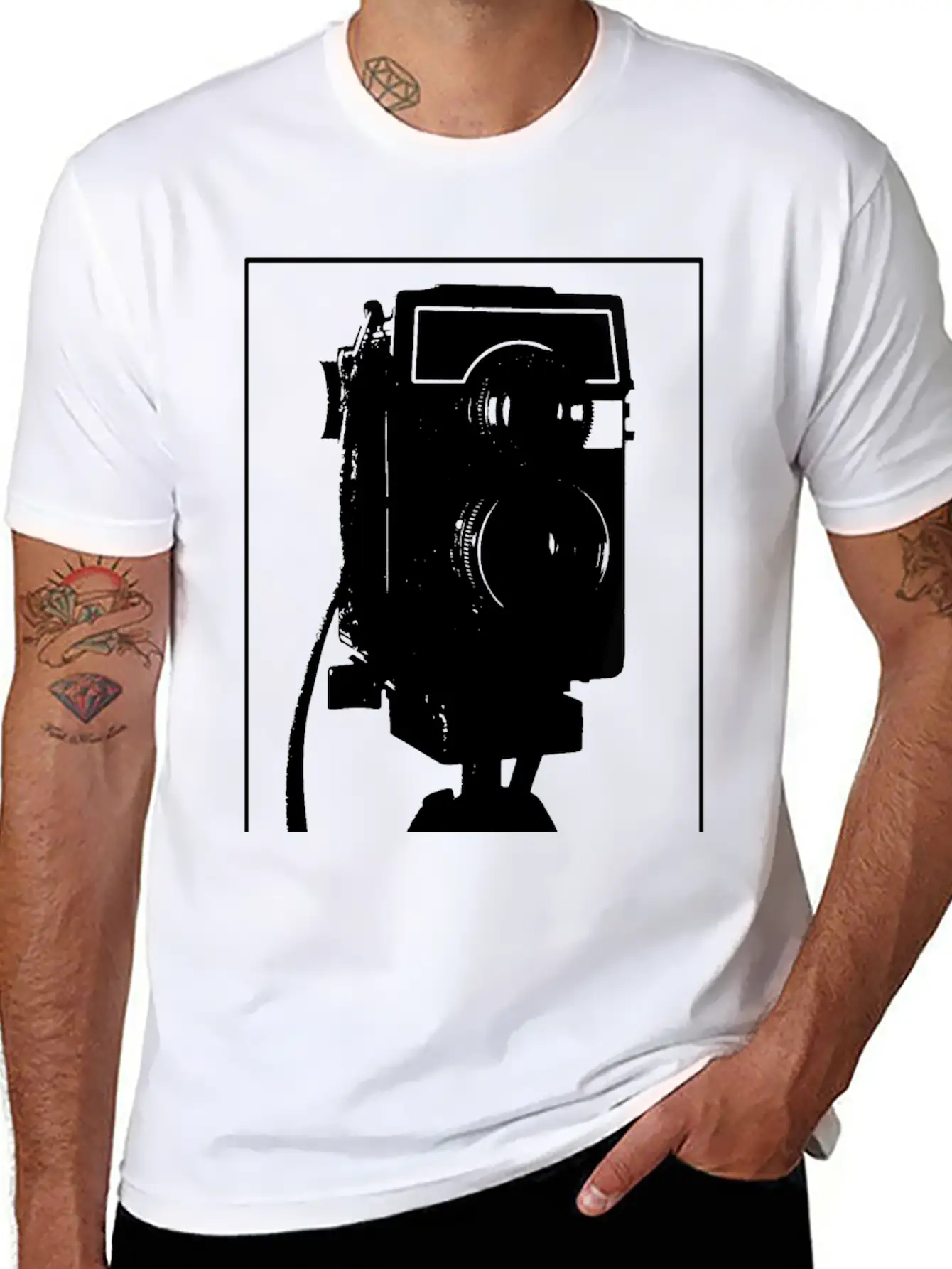 Analogue Camera On Tripod Unisex Casual T-Shirt – Clean Design For Daily Comfort