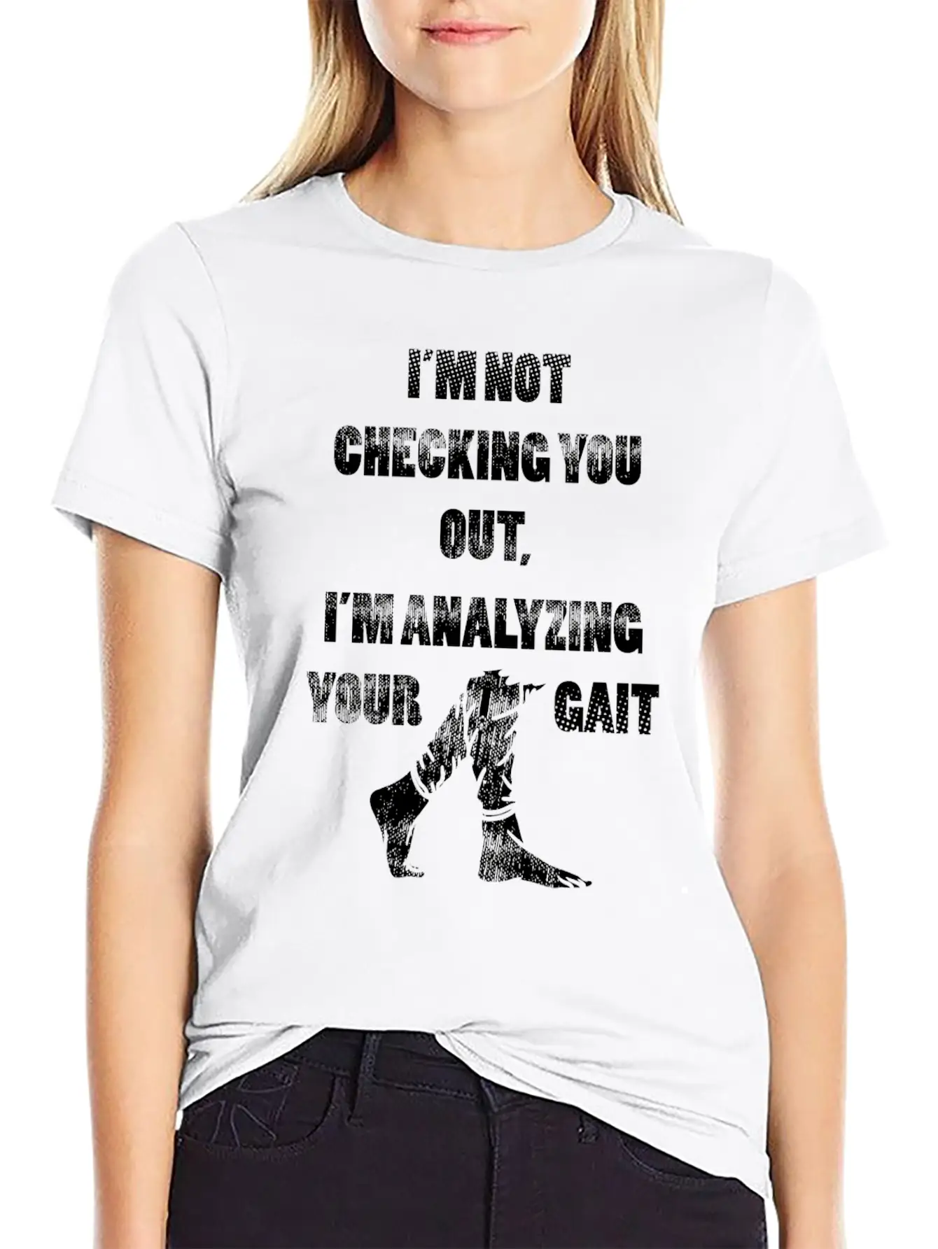 Analyzing Your Gait Funny Physical Therapist Gift Unisex Short Sleeve Soft Cotton T-Shirt – Casual Everyday Wear