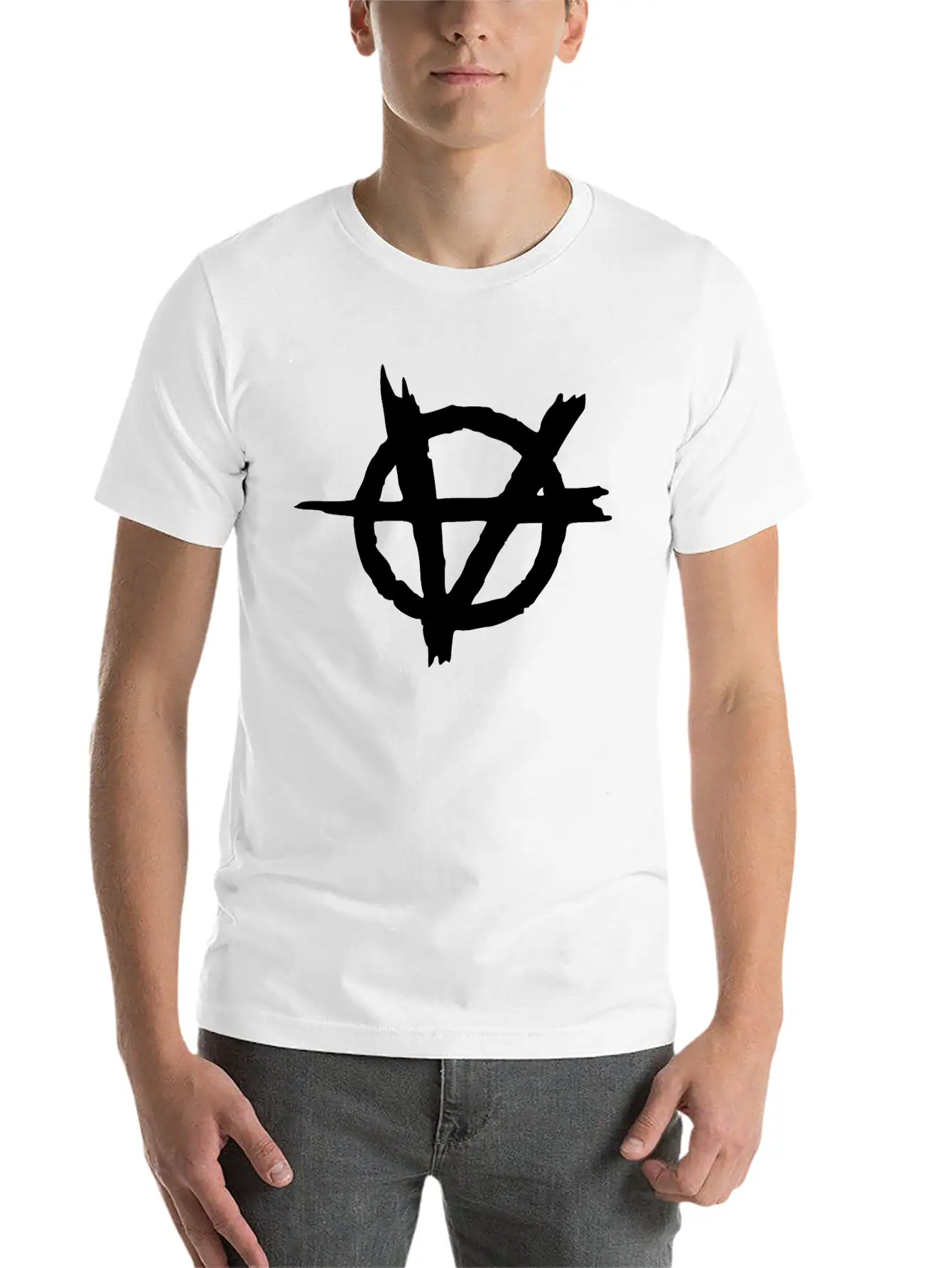 ANARCHY GOTHIC LOGO Unisex Short Sleeve Soft Cotton T-Shirt – Casual Everyday Wear