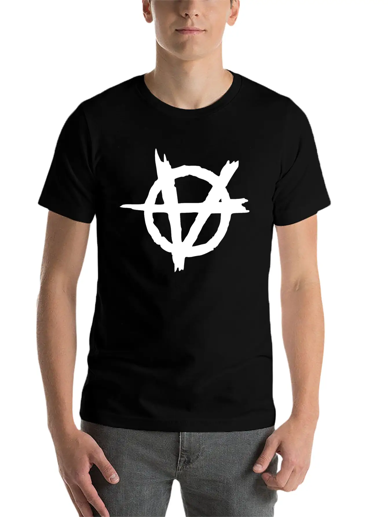 ANARCHY GOTHIC LOGO Unisex Short Sleeve Soft Cotton T-Shirt – Casual Everyday Wear