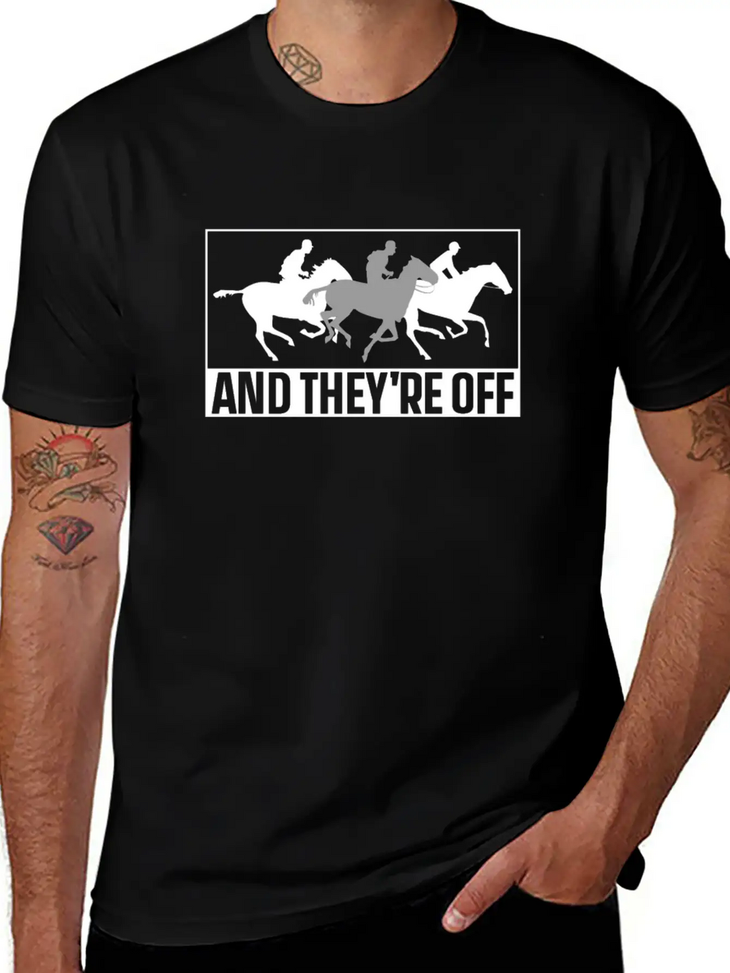 And They're Off Horses Racing Horse Race Racer Classic Fit Graphic Tee For Daily Comfort – Unisex Cotton Shirt