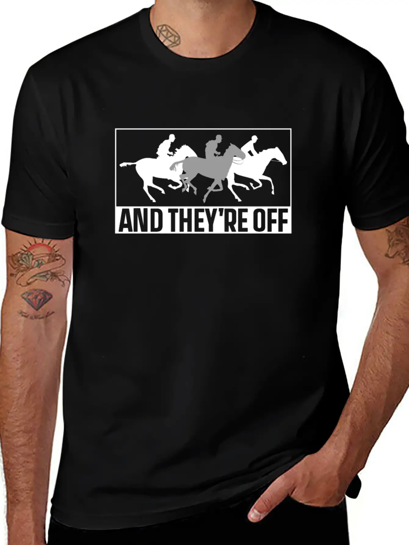 And They're Off Horses Racing Horse Race Racer Classic Fit Graphic Tee For Daily Comfort – Unisex Cotton Shirt