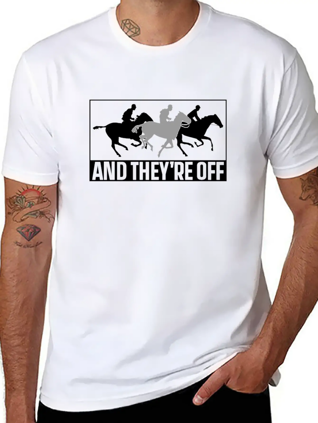And They're Off Horses Racing Horse Race Racer Classic Fit Graphic Tee For Daily Comfort – Unisex Cotton Shirt