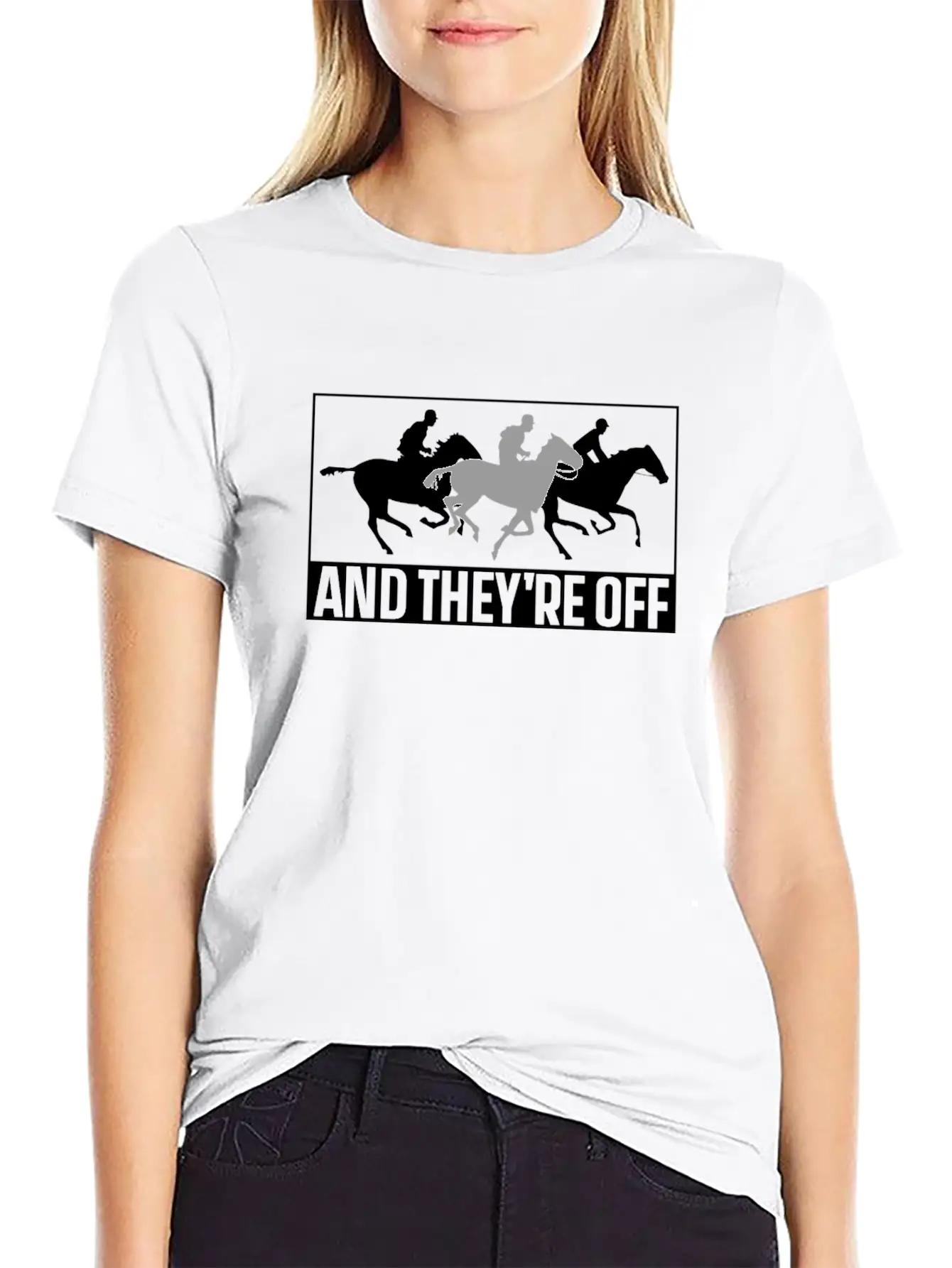 And They're Off Horses Racing Horse Race Racer Classic Fit Graphic Tee For Daily Comfort – Unisex Cotton Shirt