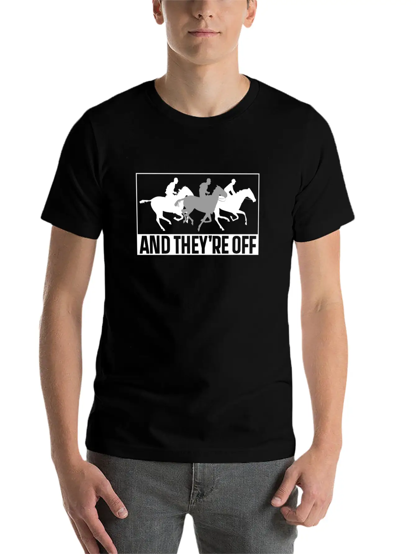 And They're Off Horses Racing Horse Race Racer Classic Fit Graphic Tee For Daily Comfort – Unisex Cotton Shirt