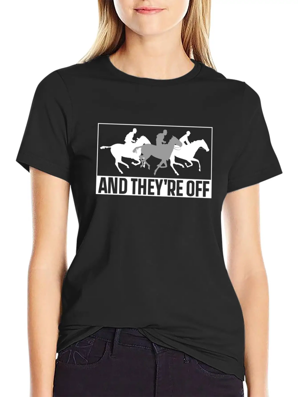 And They're Off Horses Racing Horse Race Racer Classic Fit Graphic Tee For Daily Comfort – Unisex Cotton Shirt