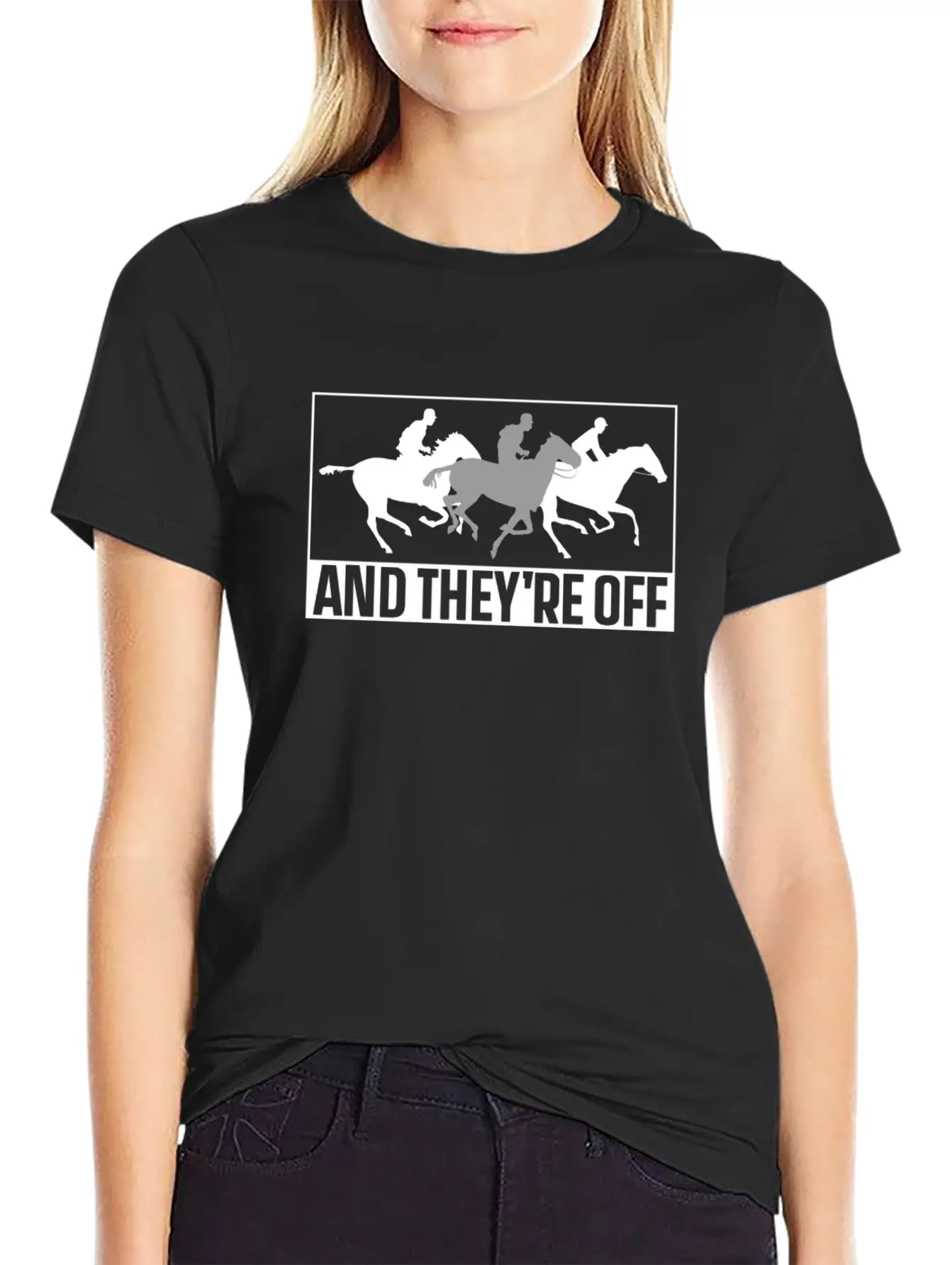 And They're Off Horses Racing Horse Race Racer Classic Fit Graphic Tee For Daily Comfort – Unisex Cotton Shirt