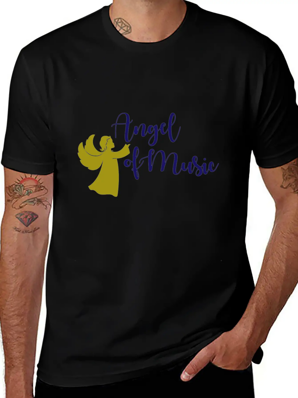 Angel Of Music Music Musician Classic Fit Graphic Tee For Daily Comfort – Unisex Cotton Shirt