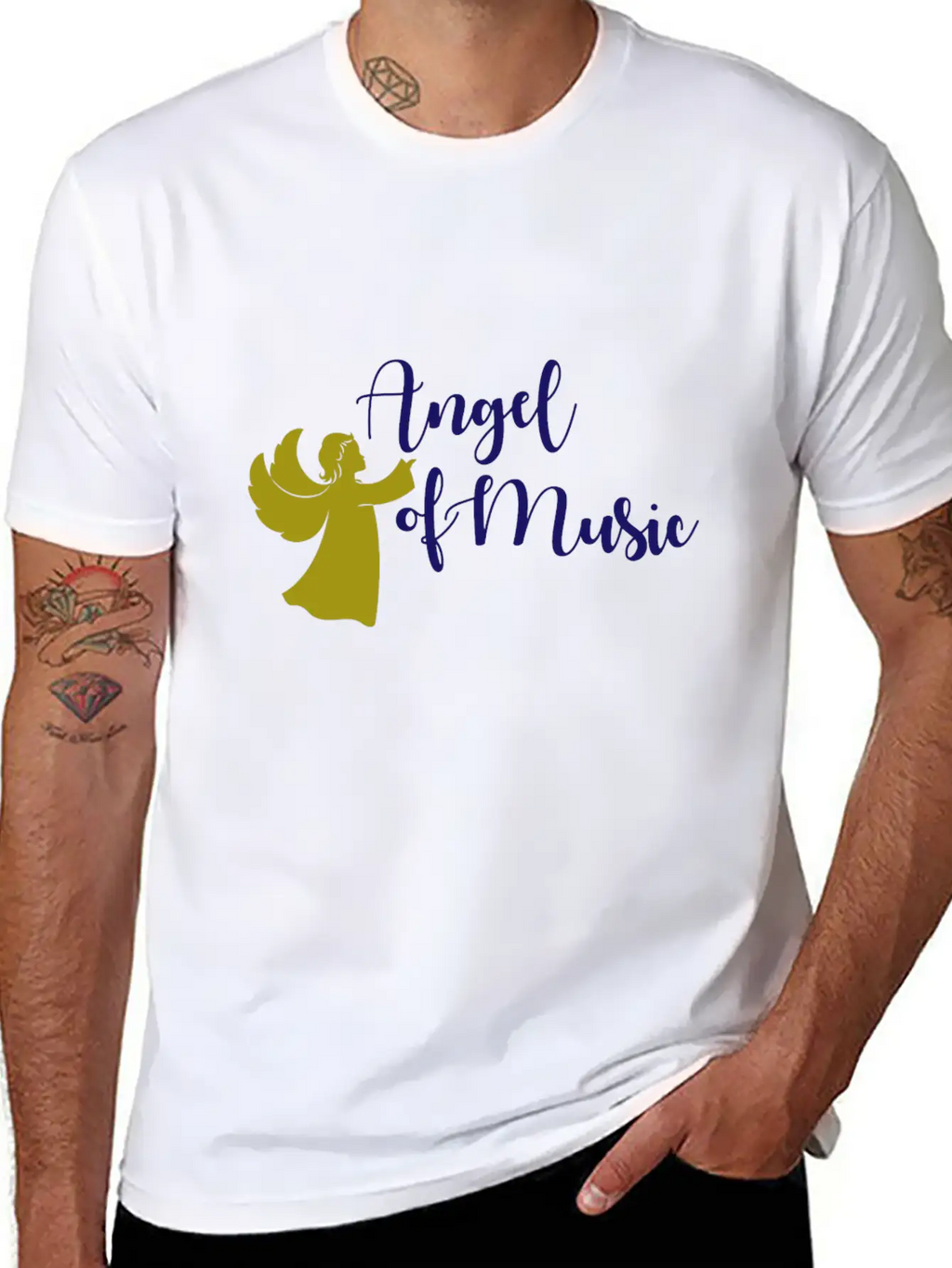 Angel Of Music Music Musician Classic Fit Graphic Tee For Daily Comfort – Unisex Cotton Shirt