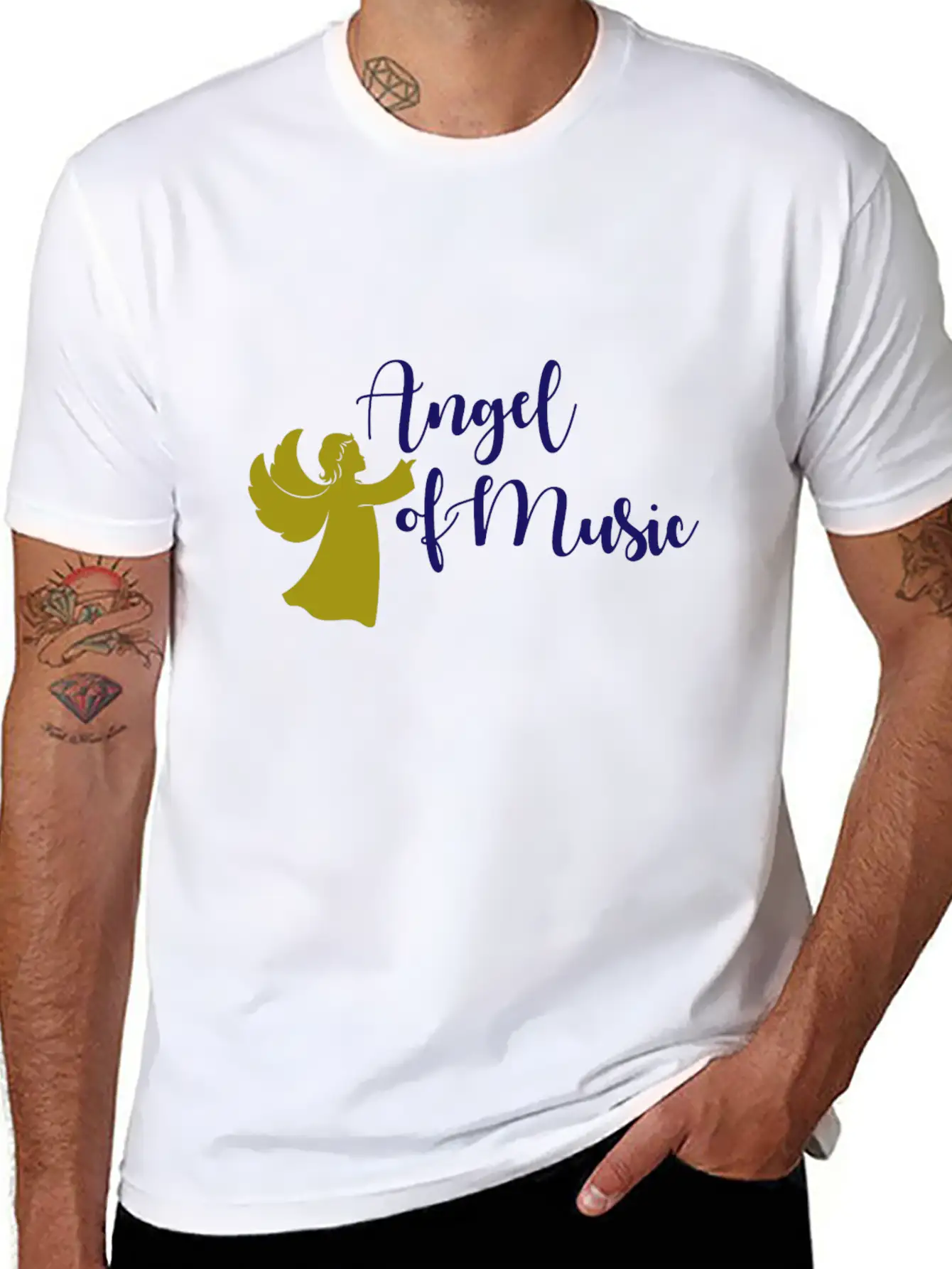 Angel Of Music Music Musician Classic Fit Graphic Tee For Daily Comfort – Unisex Cotton Shirt