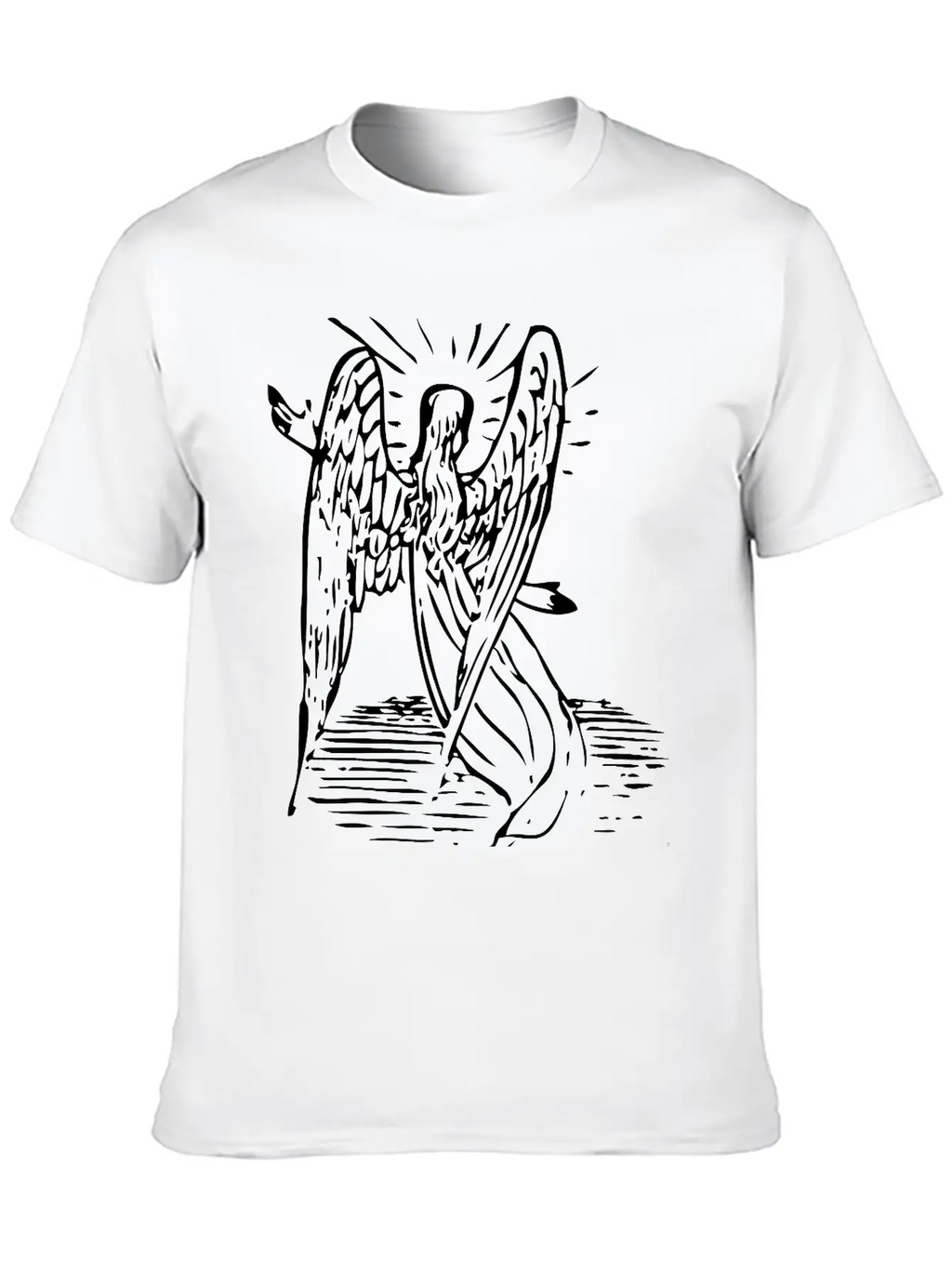 Angel With Long Hair Unisex Short Sleeve Soft Cotton T-Shirt – Casual Everyday Wear