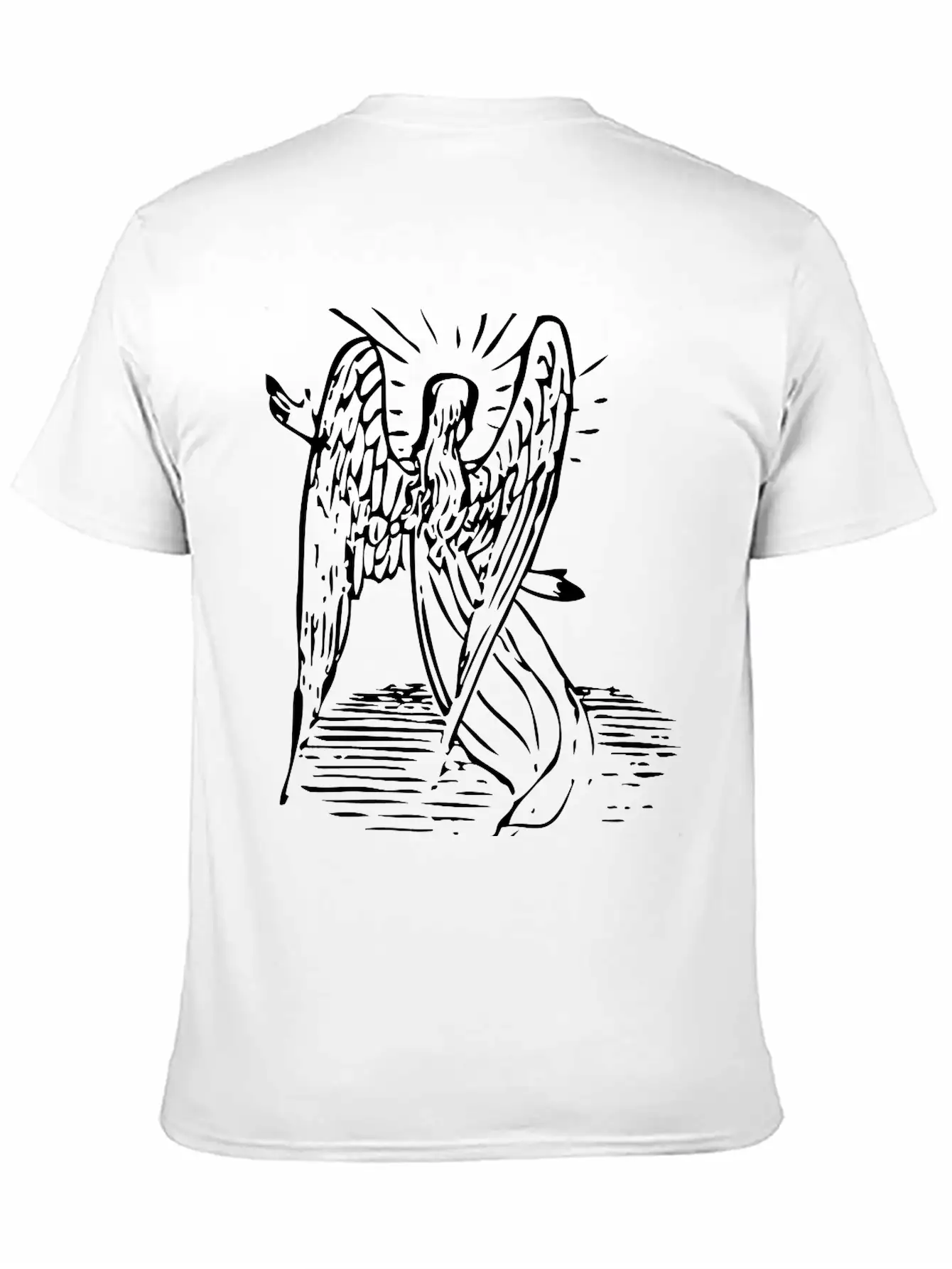 Angel With Long Hair Unisex Short Sleeve Soft Cotton T-Shirt – Casual Everyday Wear