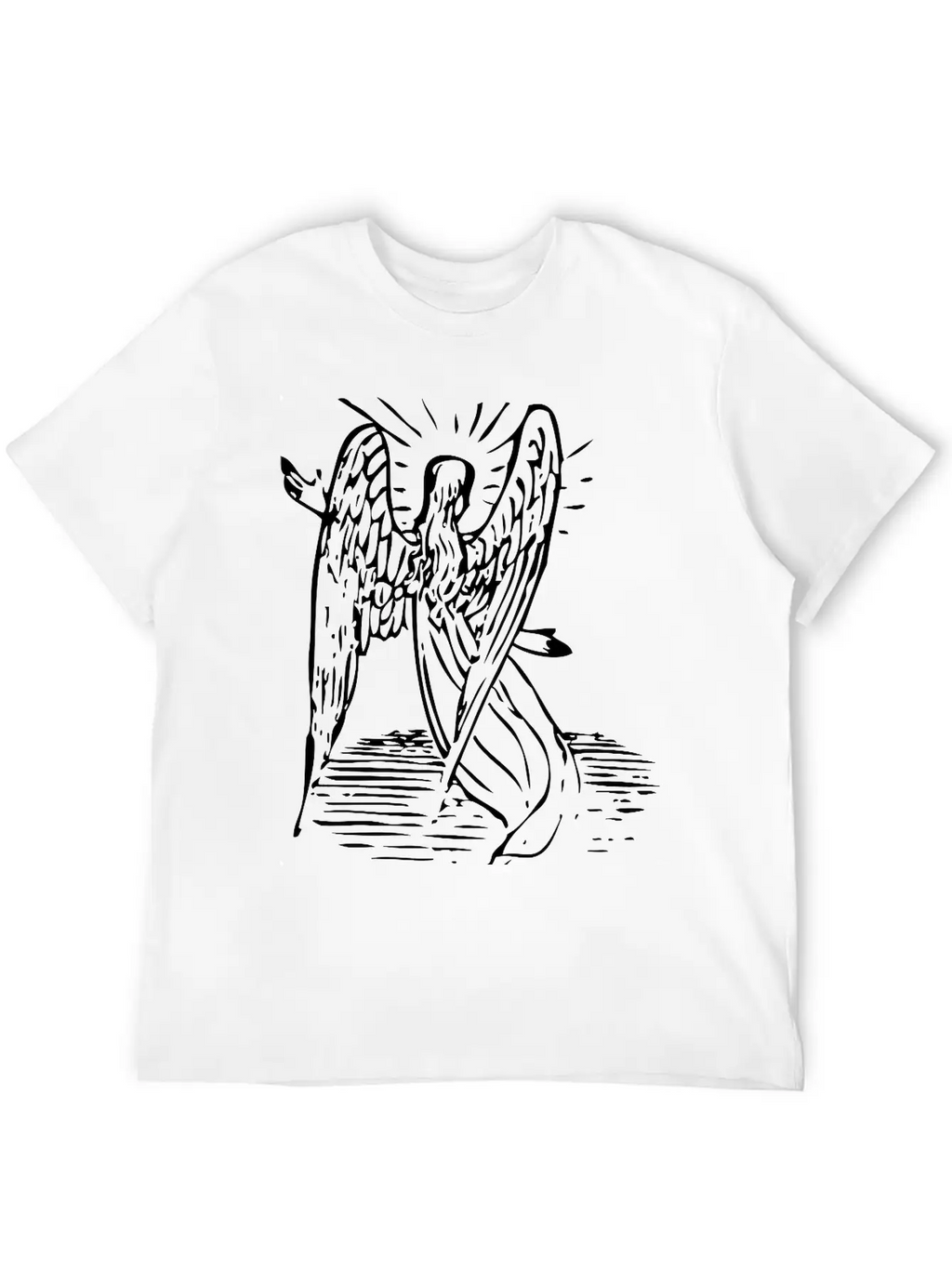 Angel With Long Hair Unisex Short Sleeve Soft Cotton T-Shirt – Casual Everyday Wear
