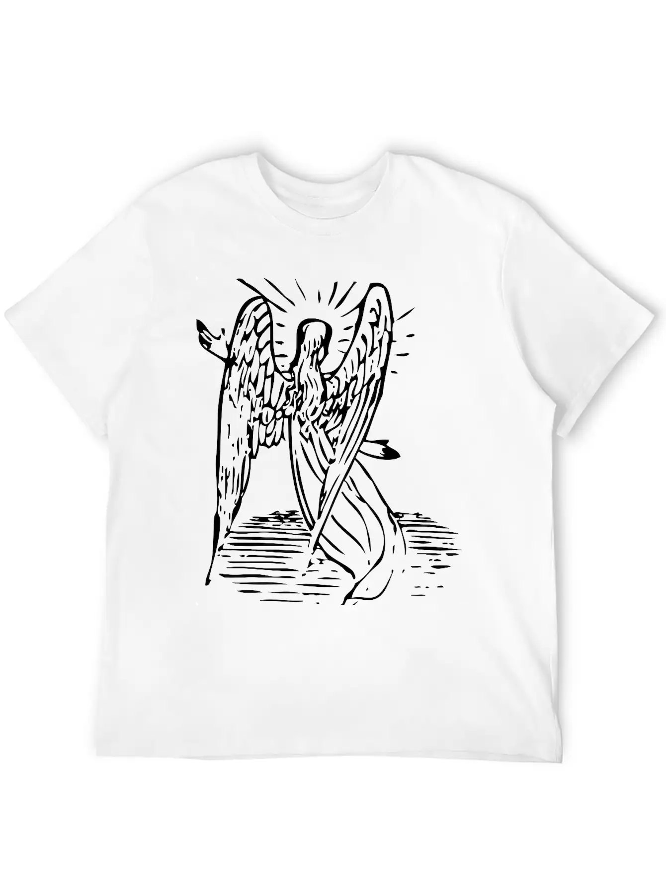 Angel With Long Hair Unisex Short Sleeve Soft Cotton T-Shirt – Casual Everyday Wear