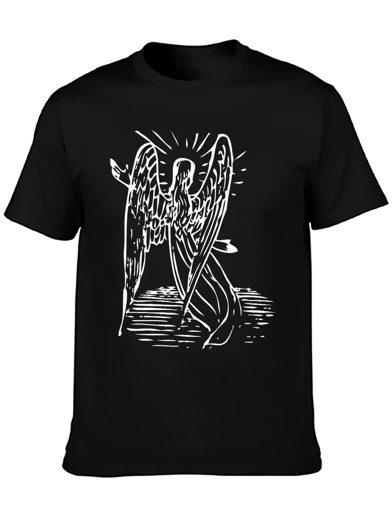 Angel With Long Hair Unisex Short Sleeve Soft Cotton T-Shirt – Casual Everyday Wear
