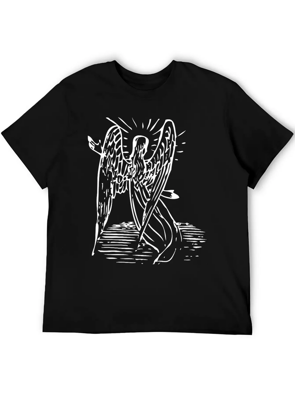 Angel With Long Hair Unisex Short Sleeve Soft Cotton T-Shirt – Casual Everyday Wear