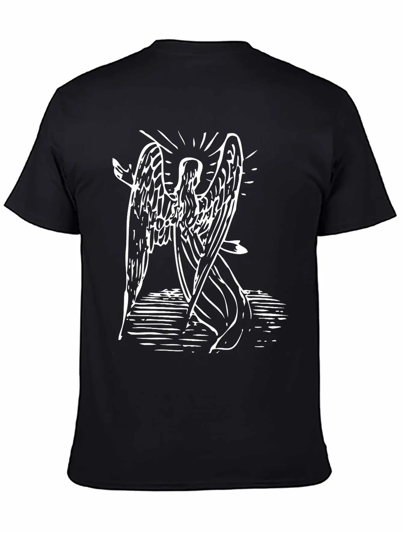 Angel With Long Hair Unisex Short Sleeve Soft Cotton T-Shirt – Casual Everyday Wear