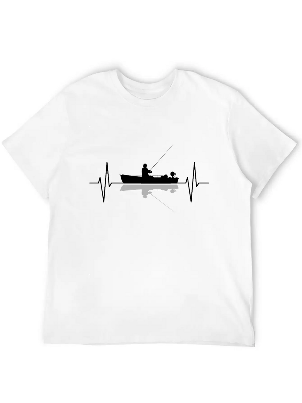 Angler Fisherman Fishing Boat Heartbeat Gift Classic Fit Graphic Tee For Daily Comfort – Unisex Cotton Shirt