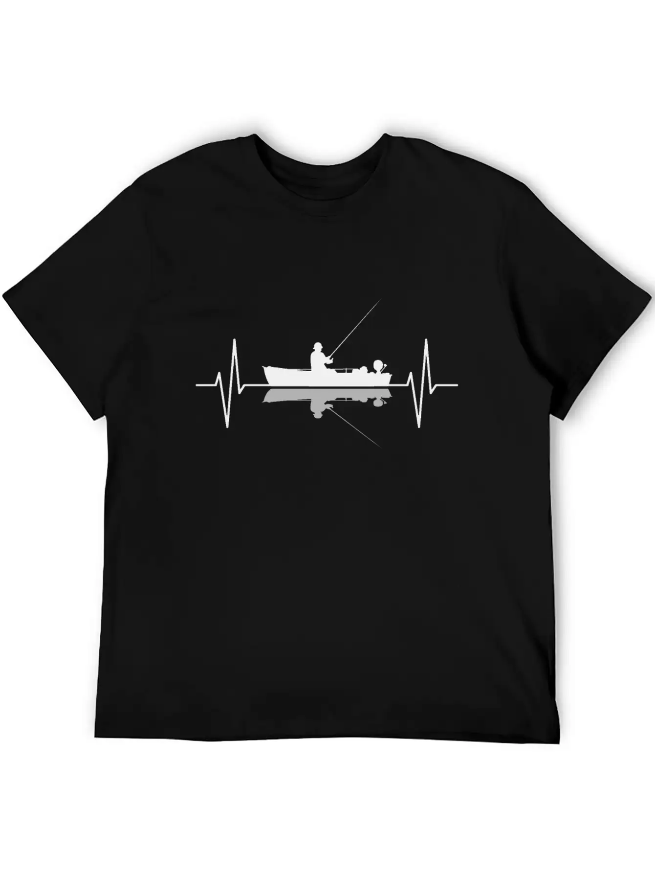 Angler Fisherman Fishing Boat Heartbeat Gift Classic Fit Graphic Tee For Daily Comfort – Unisex Cotton Shirt