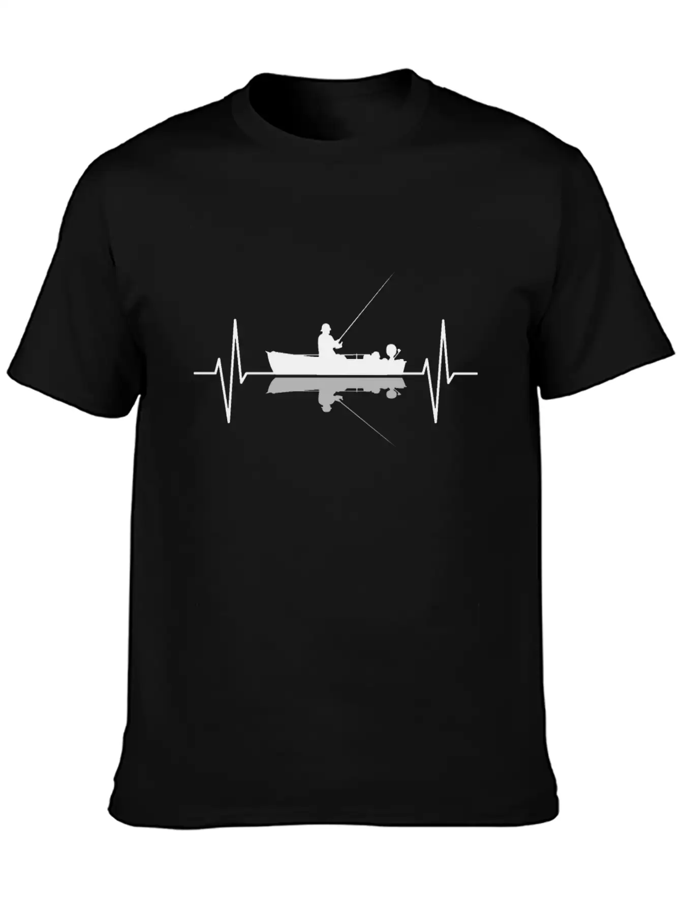 Angler Fisherman Fishing Boat Heartbeat Gift Classic Fit Graphic Tee For Daily Comfort – Unisex Cotton Shirt