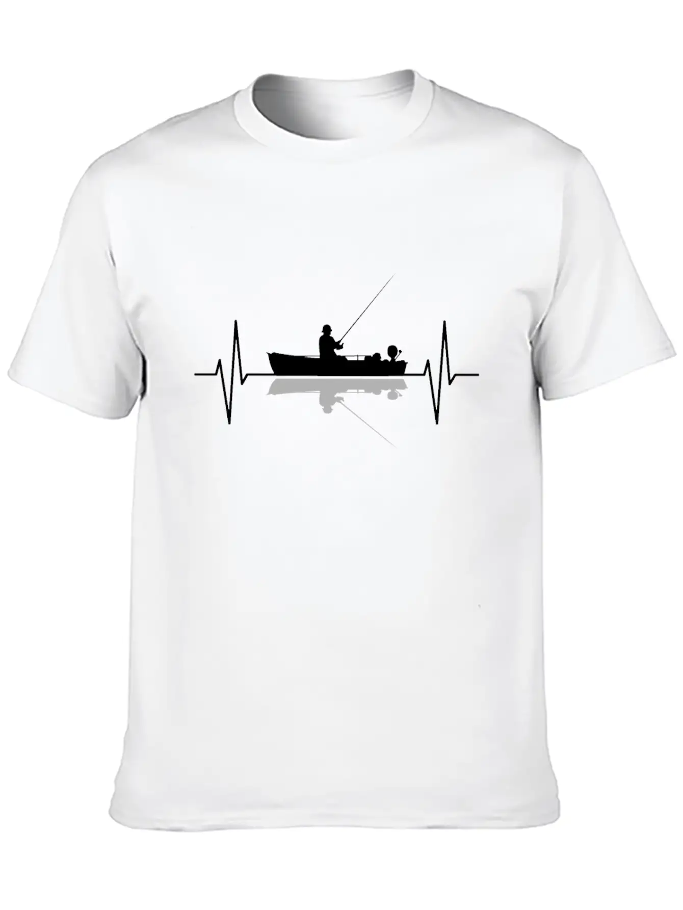 Angler Fisherman Fishing Boat Heartbeat Gift Classic Fit Graphic Tee For Daily Comfort – Unisex Cotton Shirt