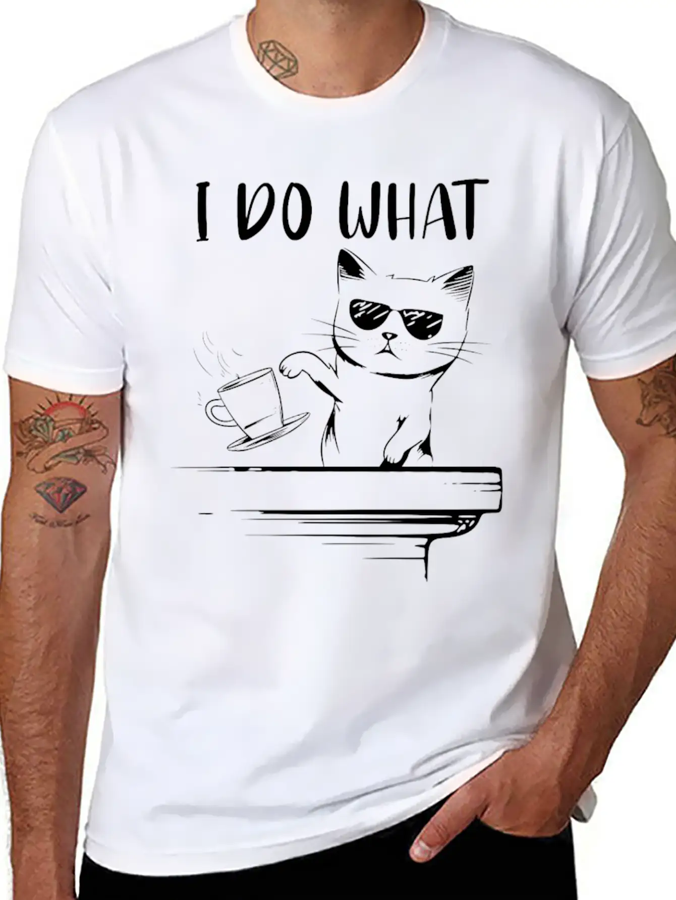 Angry Cat Essential Cotton Tee For Daily Outfits – Unisex Style