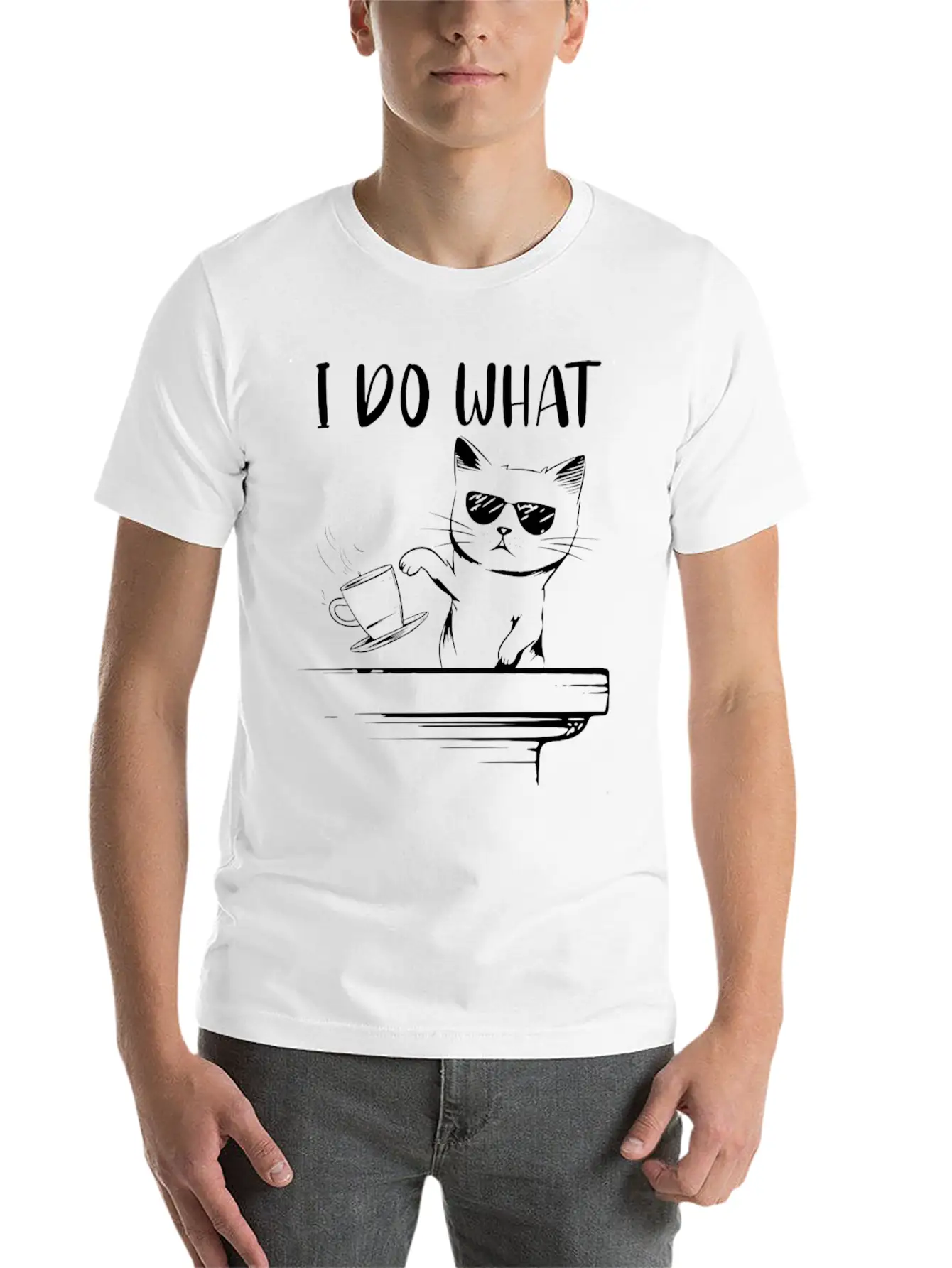 Angry Cat Essential Cotton Tee For Daily Outfits – Unisex Style