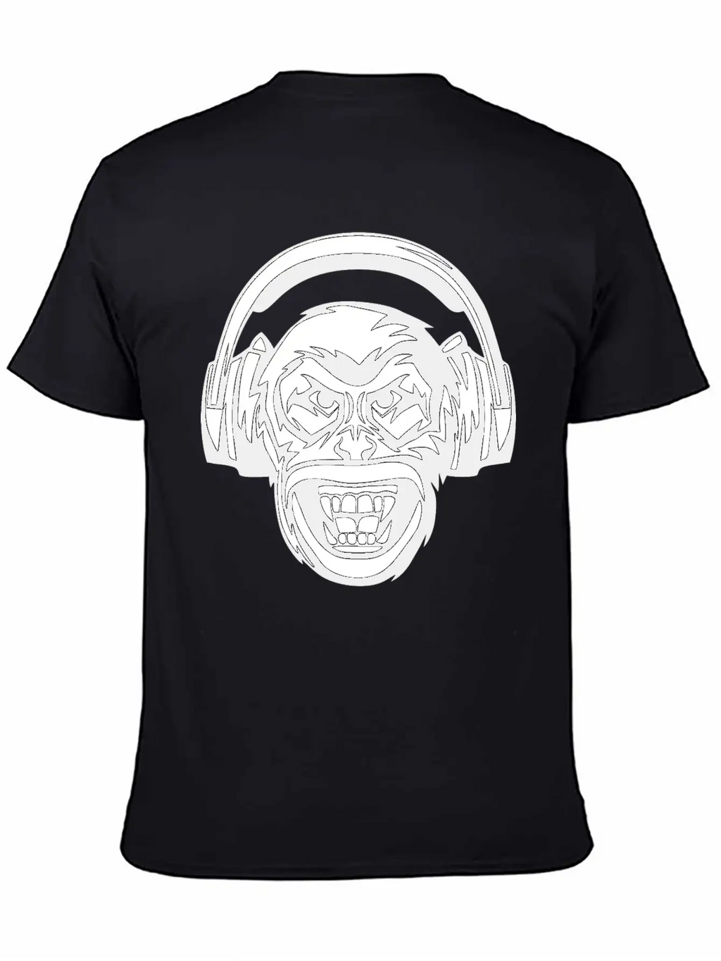 Angry Monkey Headphones Unisex Short Sleeve Soft Cotton T-Shirt – Casual Everyday Wear