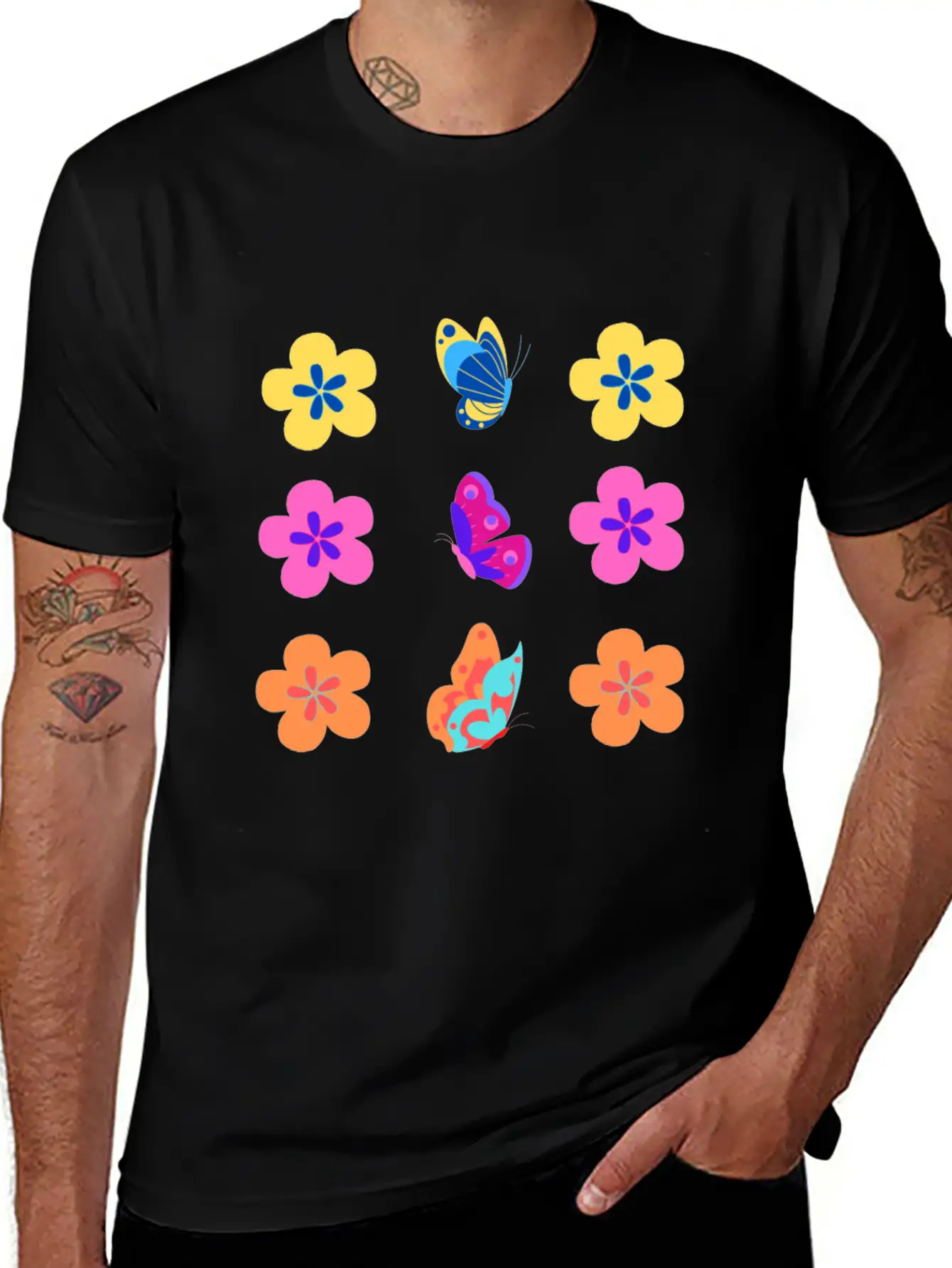 Animal Bib Flower Pack Colorful Unisex Casual T-Shirt – Clean Design For Daily Comfort
