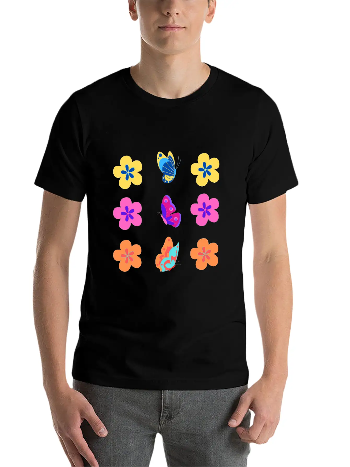 Animal Bib Flower Pack Colorful Unisex Casual T-Shirt – Clean Design For Daily Comfort