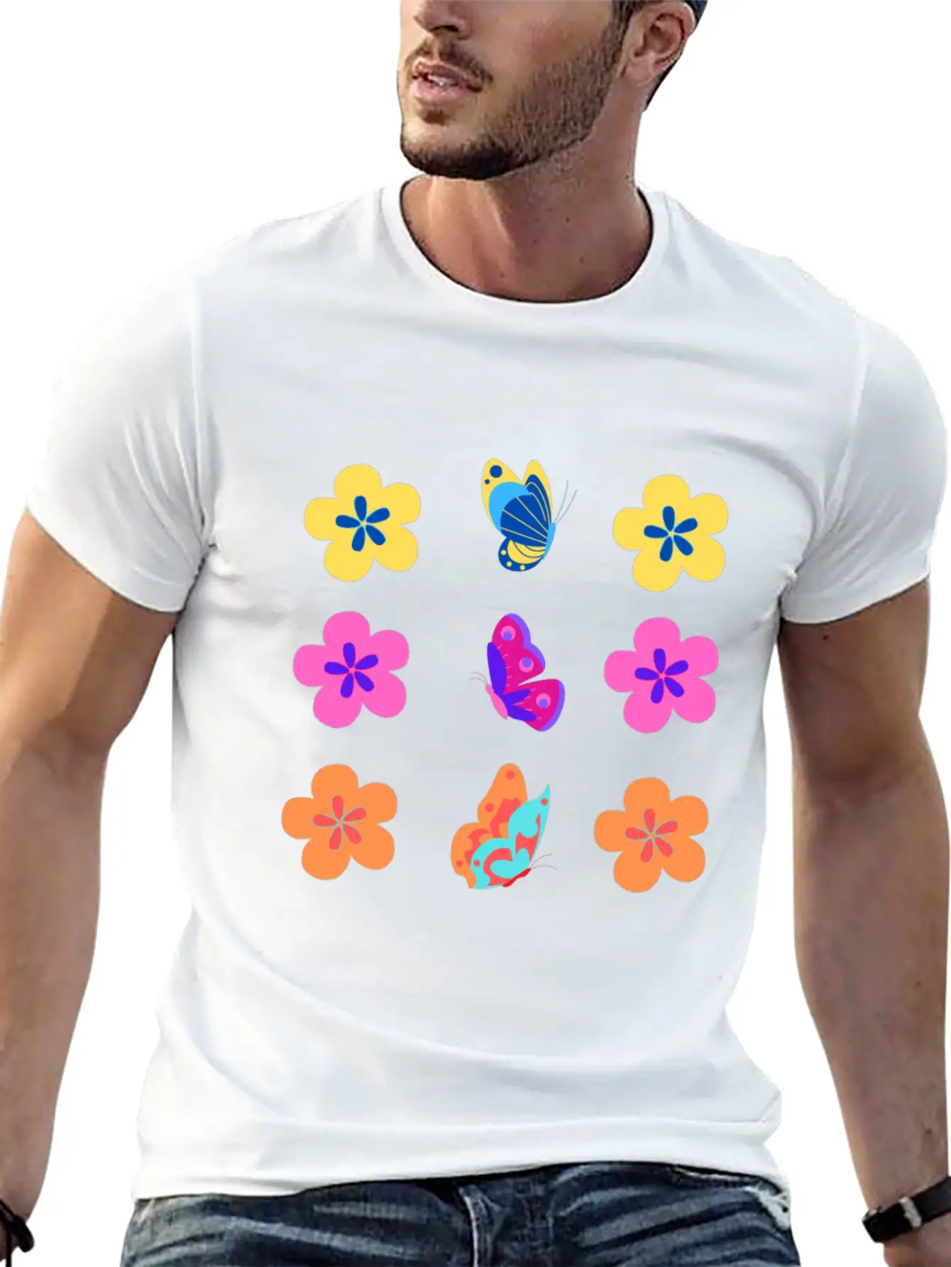 Animal Bib Flower Pack Colorful Unisex Casual T-Shirt – Clean Design For Daily Comfort