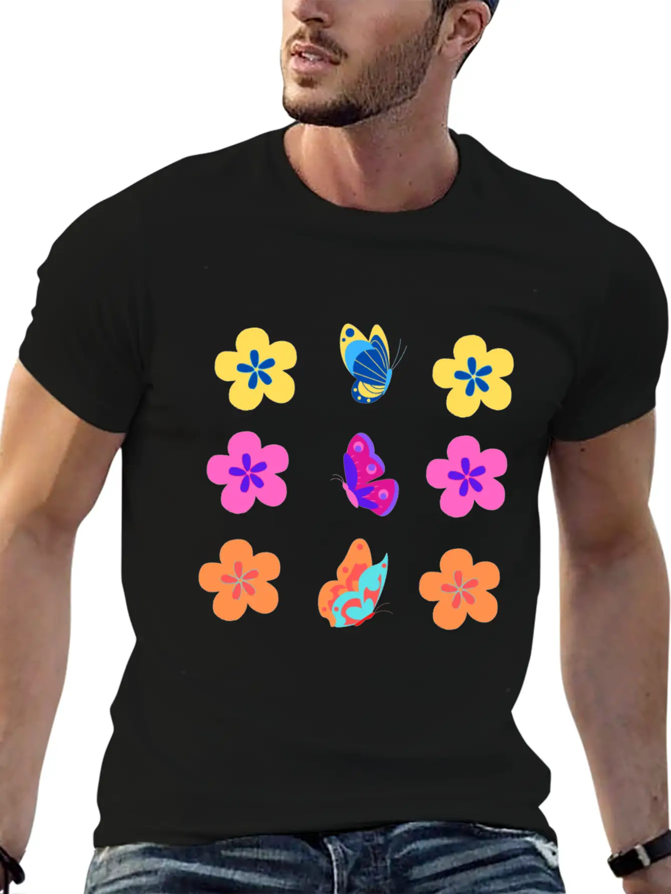 Animal Bib Flower Pack Colorful Unisex Casual T-Shirt – Clean Design For Daily Comfort