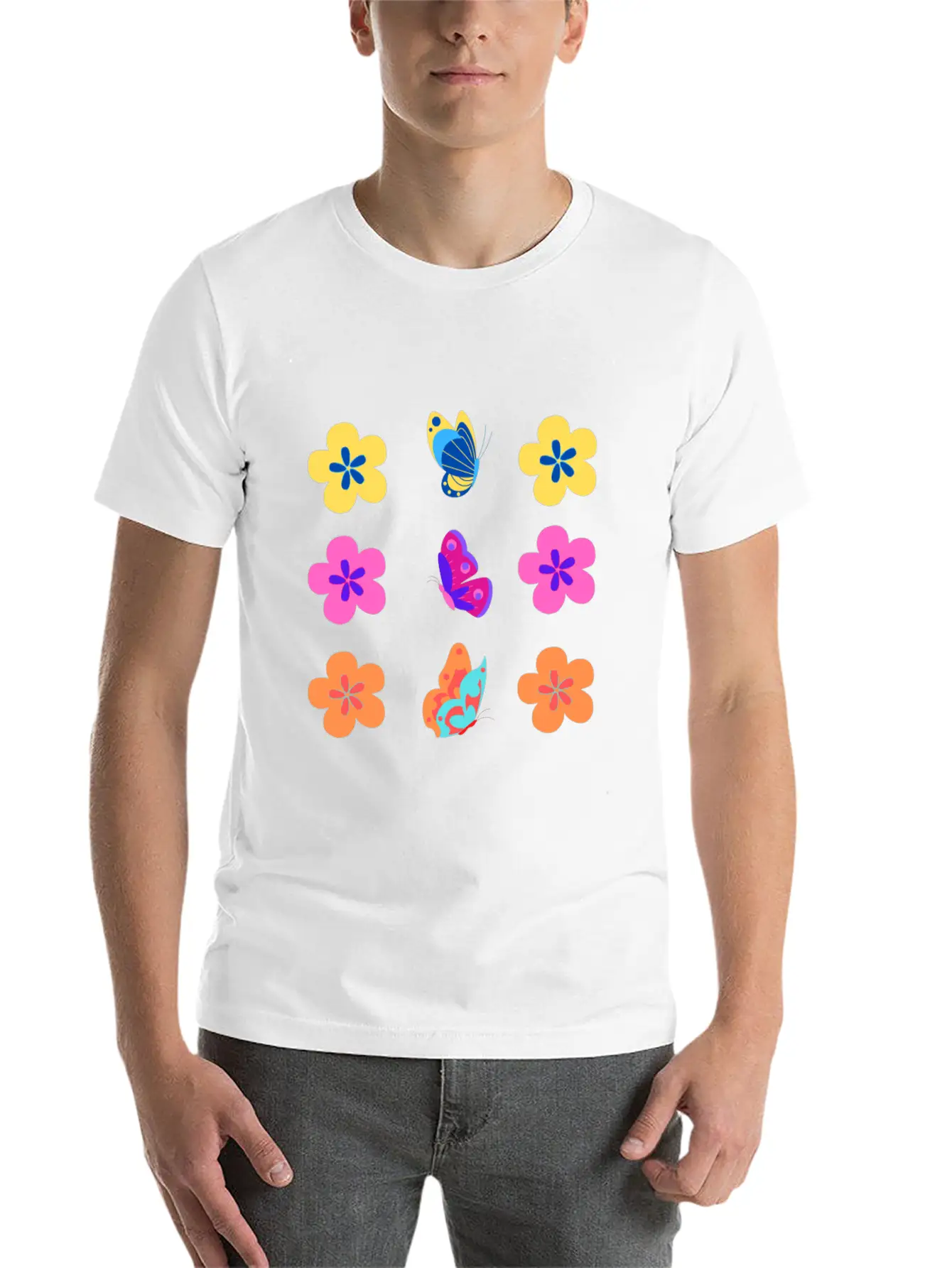Animal Bib Flower Pack Colorful Unisex Casual T-Shirt – Clean Design For Daily Comfort