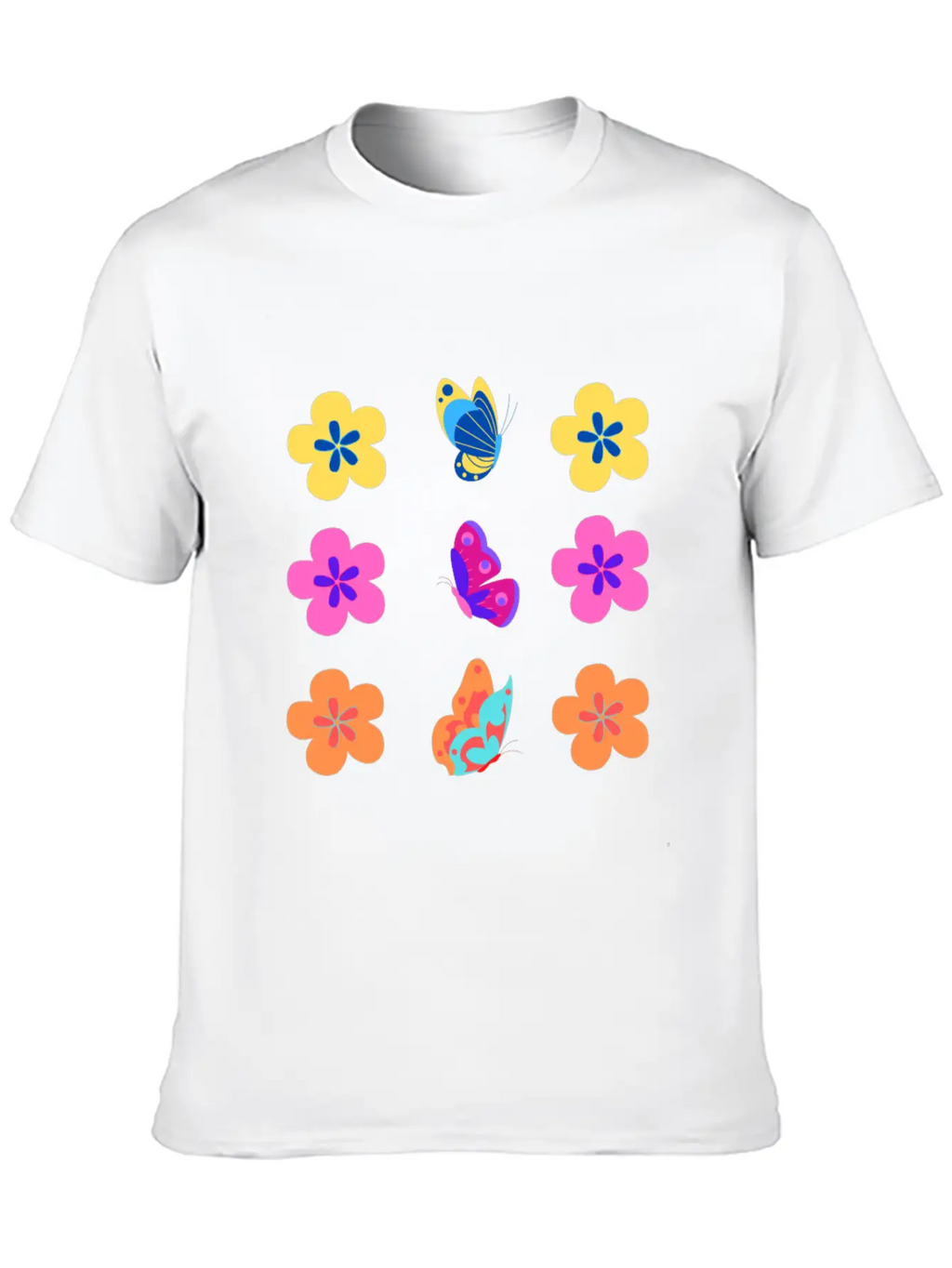 Animal Bib Flower Pack Colorful Unisex Casual T-Shirt – Clean Design For Daily Comfort