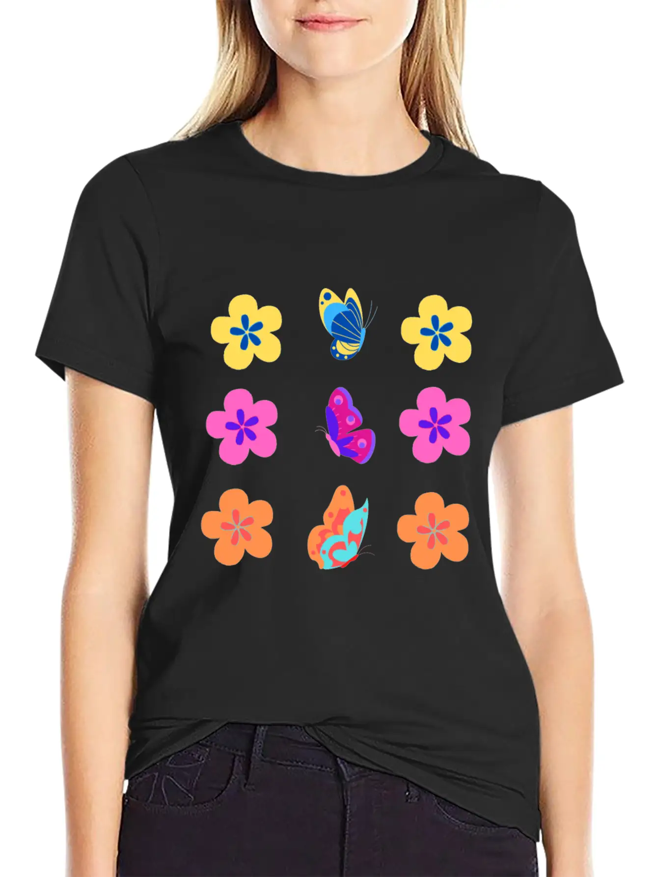 Animal Bib Flower Pack Colorful Unisex Casual T-Shirt – Clean Design For Daily Comfort