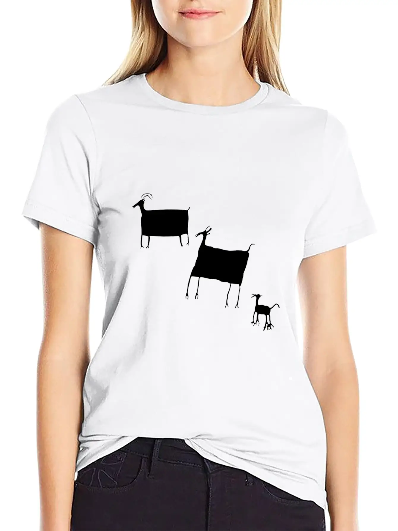 Animal Cave Art Tribal Art Tribe Floral Paleo Essential Cotton Tee For Daily Outfits – Unisex Style