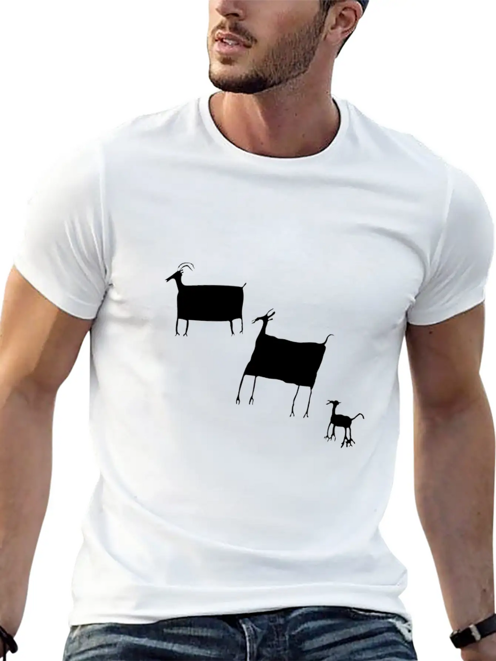 Animal Cave Art Tribal Art Tribe Floral Paleo Essential Cotton Tee For Daily Outfits – Unisex Style