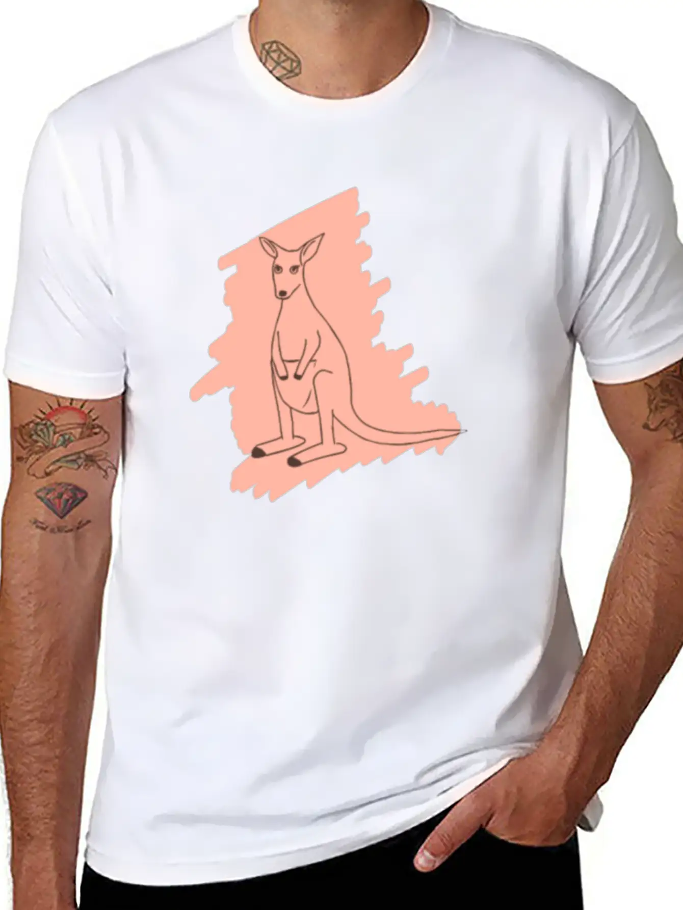 Animal Kangaroo Unisex Casual T-Shirt – Clean Design For Daily Comfort