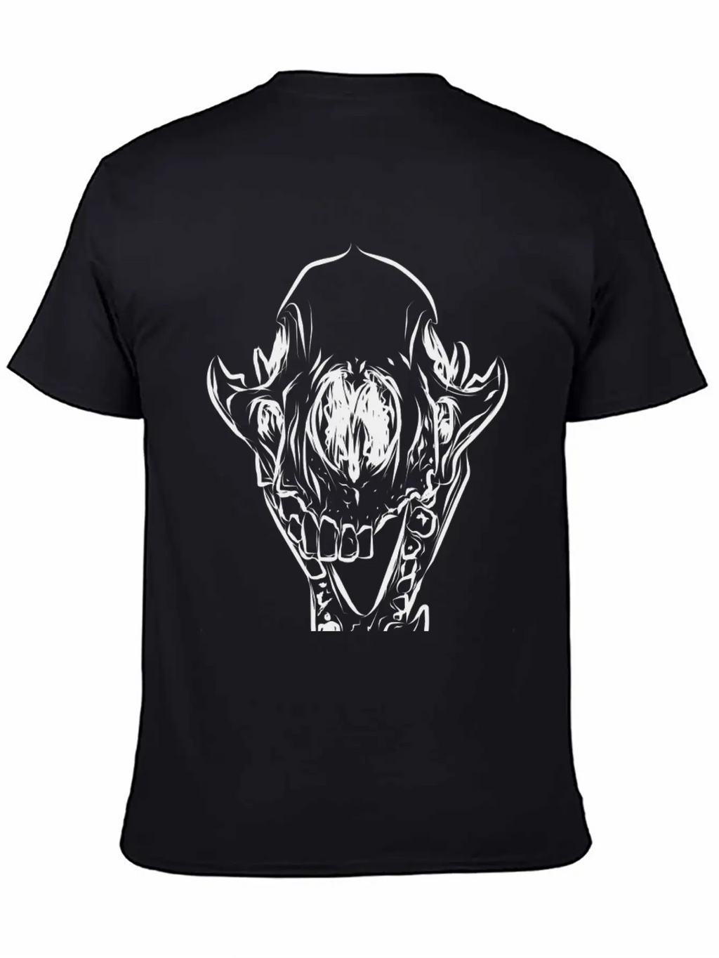 Animal Skull Line Art Casual Graphic T-Shirt – Simple And Comfortable Daily Wear