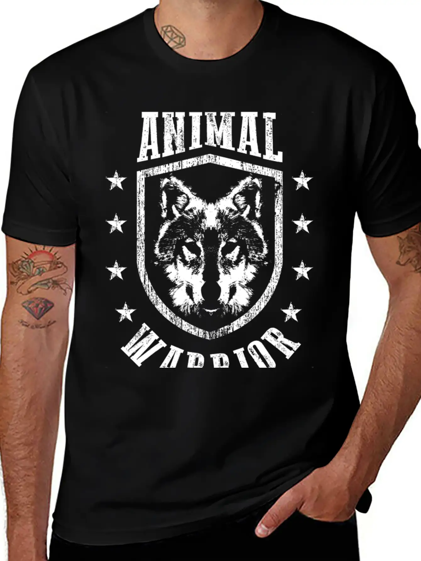 Animal Warrior Wolf Unisex Casual T-Shirt – Clean Design For Daily Comfort