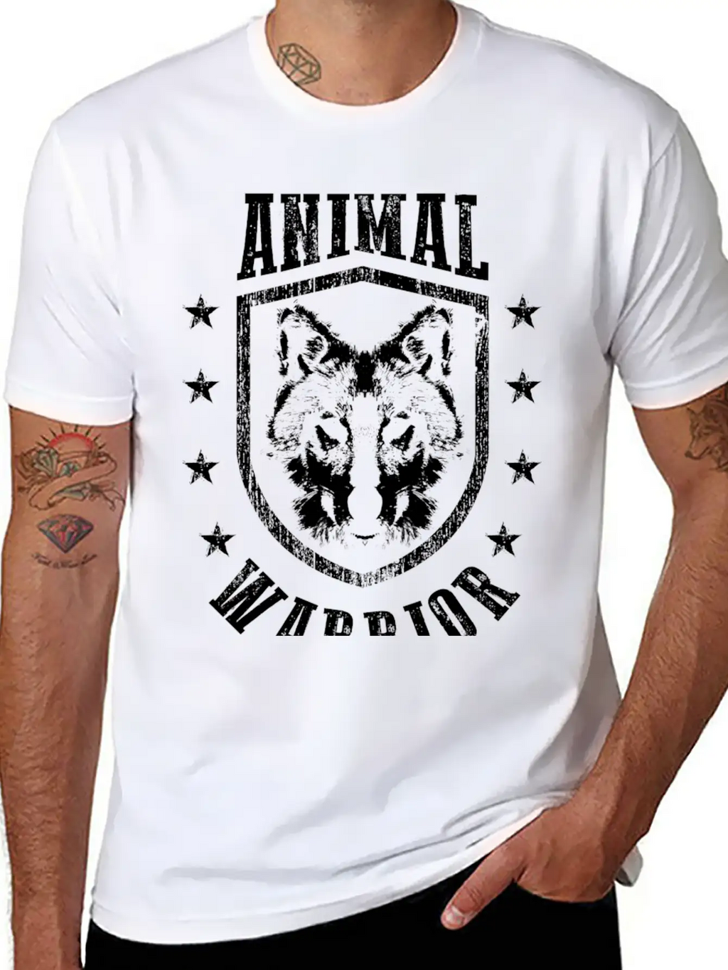 Animal Warrior Wolf Unisex Casual T-Shirt – Clean Design For Daily Comfort