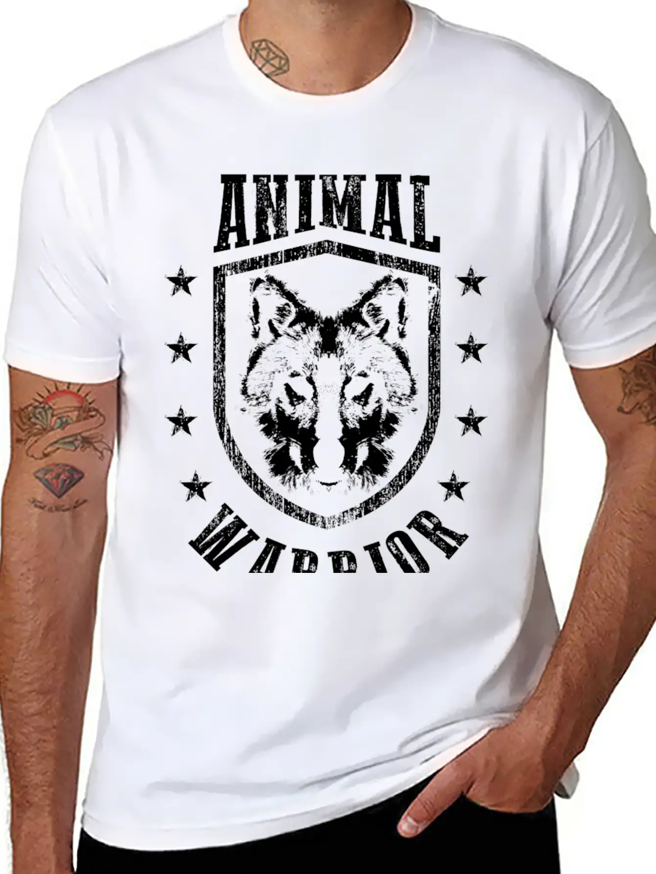 Animal Warrior Wolf Unisex Casual T-Shirt – Clean Design For Daily Comfort