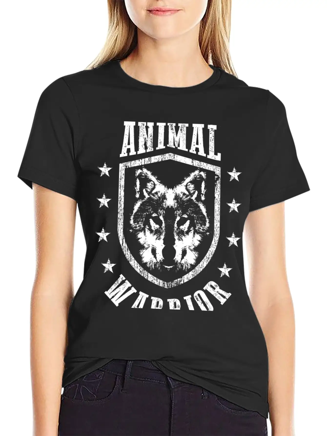 Animal Warrior Wolf Unisex Casual T-Shirt – Clean Design For Daily Comfort