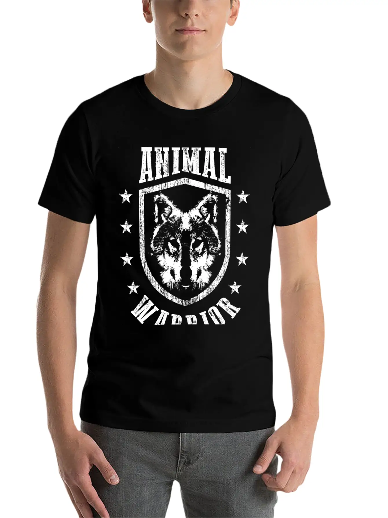 Animal Warrior Wolf Unisex Casual T-Shirt – Clean Design For Daily Comfort
