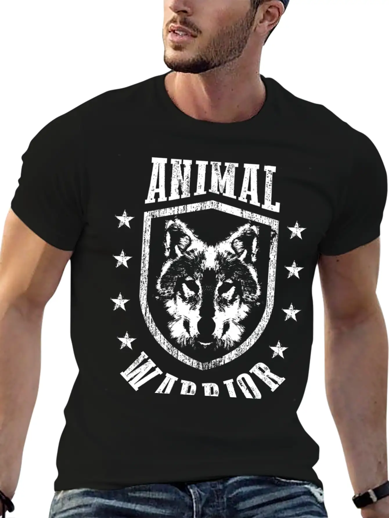 Animal Warrior Wolf Unisex Casual T-Shirt – Clean Design For Daily Comfort