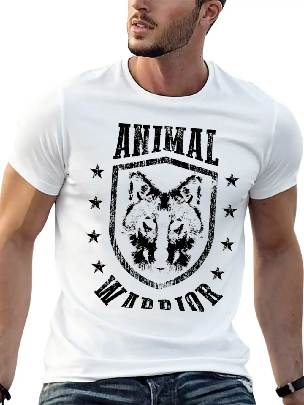 Animal Warrior Wolf Unisex Casual T-Shirt – Clean Design For Daily Comfort