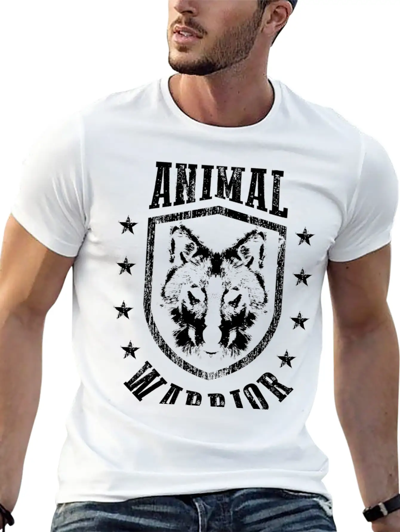 Animal Warrior Wolf Unisex Casual T-Shirt – Clean Design For Daily Comfort